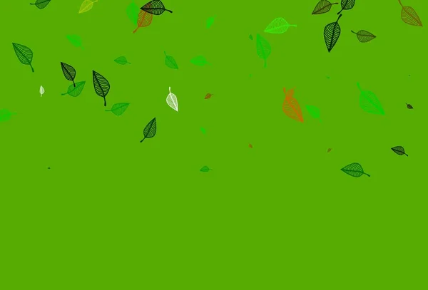 Светло Зеленый Красный Векторный Рисунок Нечеткие Каракули Разноцветными Градиентными Листьями — стоковый вектор