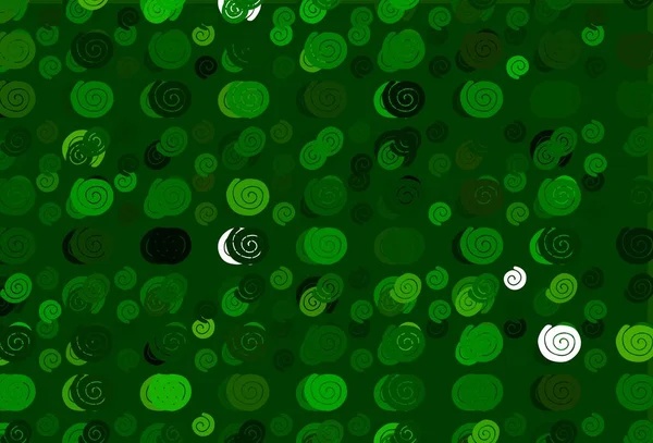 Hellgrünes Vektormuster Mit Lampenformen Eine Vage Zirkuläre Abstrakte Illustration Mit — Stockvektor