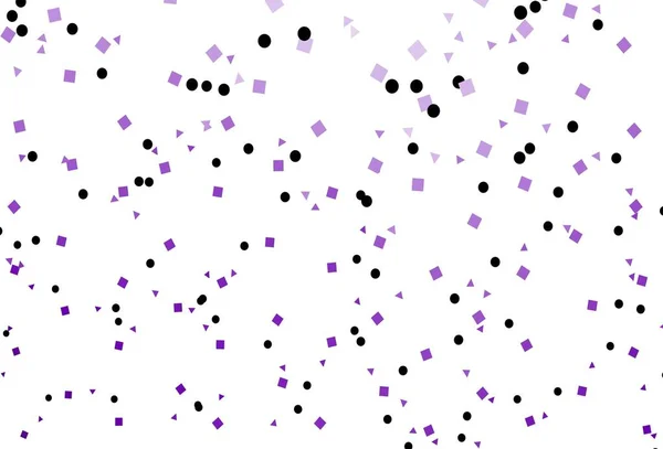 Plantilla Vector Púrpura Claro Con Cristales Círculos Cuadrados Diseño Decorativo — Vector de stock