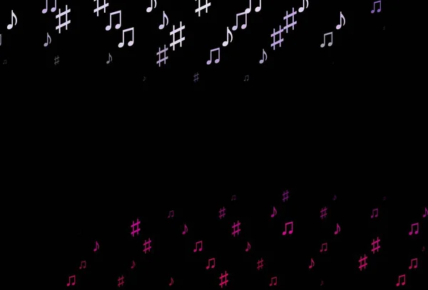 Темно Фиолетовый Векторный Узор Музыкальными Элементами Изолированные Красочные Музыкальные Клавиши — стоковый вектор