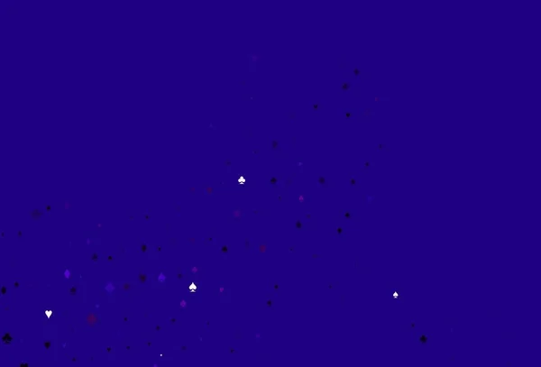 Світло Фіолетова Векторна Обкладинка Символами Азартних Ігор Блискучі Ілюстрації Серцями — стоковий вектор