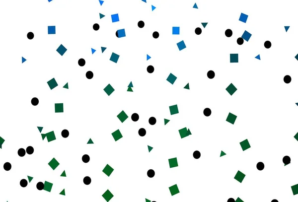 ライトブルー 三角形 キューブと緑のベクトルの背景 正方形 線で抽象的なイラストを光る ビジネス広告 小冊子 チラシのパターン — ストックベクタ