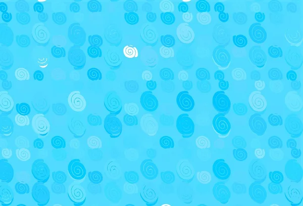 Hellblaue Vektorschablone Mit Blasenformen Leuchtende Illustrationen Die Aus Verschwommenen Linien — Stockvektor