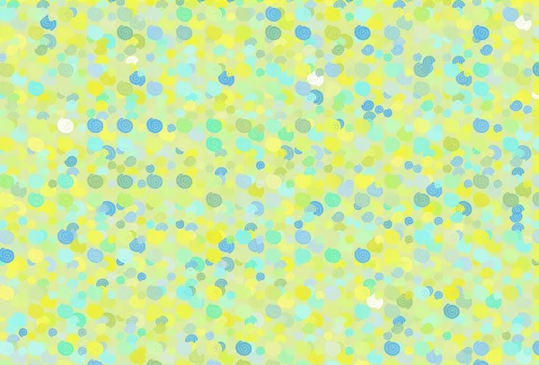 Hellgrüner Gelber Vektorhintergrund Mit Blasenformen Verschwommene Geometrische Probe Mit Gradientenblasen — Stockvektor