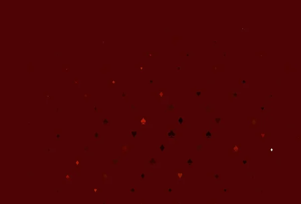 Шаблон Светло Красный Вектор Символами Покера Иллюстрация Набором Червей Пик — стоковый вектор