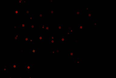 Koyu kırmızı, sarı vektör dokusu, çemberli, küplü. Renkli daireler, üçgenler, dikdörtgenler. Web siteleri için şablon kullanılabilir.