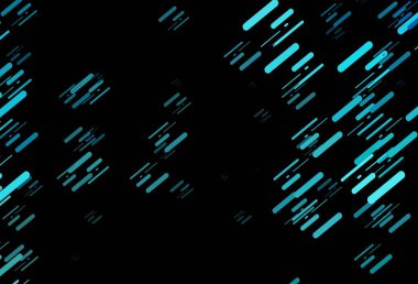 Düz çizgileri olan koyu mavi vektör düzeni. Renkli çubuklarla gösterişli soyut çizimler. TV reklamları için arkaplan.