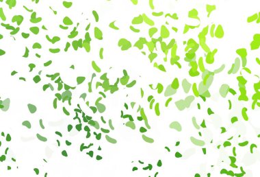 Memphis şekilli açık yeşil vektör şablonu. Soyut gradyan şekilli basit renkli çizimler. Kartvizitiniz için modern tasarım.