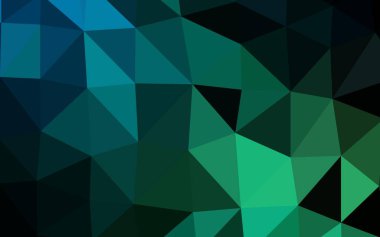 Koyu mavi, yeşil vektör üçgen mozaik şablon.