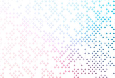 Açık mavi, kırmızı vektör benekli. Soyut arka planda bulanık kabarcıklar ve renkli gradyan. Suyun deseni, yağmur damlaları.