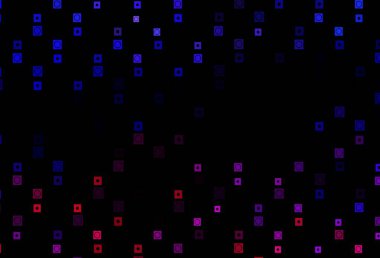 Koyu pembe, mavi vektör arkaplan, daireler, kareler. Renkli dikdörtgenleri ve daireleri olan güzel bir illüstrasyon. Reklamlar için desen.