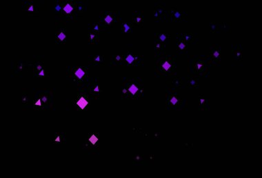 Koyu pembe, daireleri, çizgileri, dikdörtgenleri olan mavi vektör düzeni. Soyut tarzda dekoratif tasarım, çizgiler, noktalar, küplerle. Web siteleri için şablon kullanılabilir.