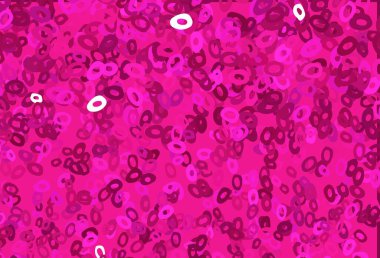 Dairesel açık pembe vektör şablonu. Renkli su damlaları olan modern soyut çizimler. Suyun deseni, yağmur damlaları.