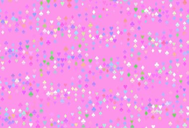 Açık Çokrenkli, poker sembollü Gökkuşağı vektör şablonu. Kalplerin, maça, sinek ve elmasların işaretleriyle renkli bir değişim. Reklam, poster ve kumar siteleri için tasarım.