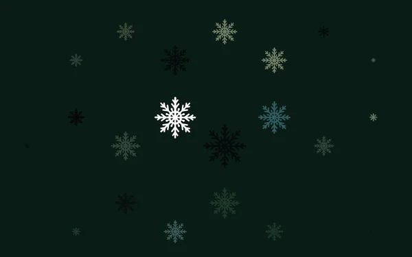 Lichtgroene Vector Layout Met Heldere Sneeuwvlokken — Stockvector