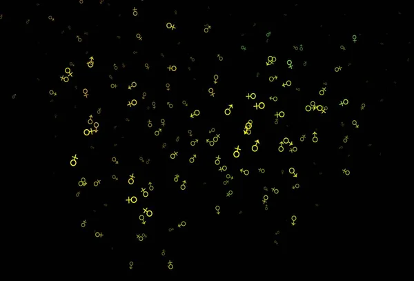 ダークブルー ジェンダー要素を持つ黄色のベクトルパターン グラデーション隔離されたカラフルな男の子 抽象的なスタイルの女の子のシンボル テレビCmのためのシンプルなデザイン — ストックベクタ