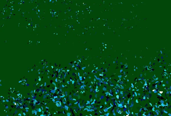 Hellblaue Grüne Vektortextur Mit Zufälligen Formen Bunte Chaotische Formen Mit — Stockvektor