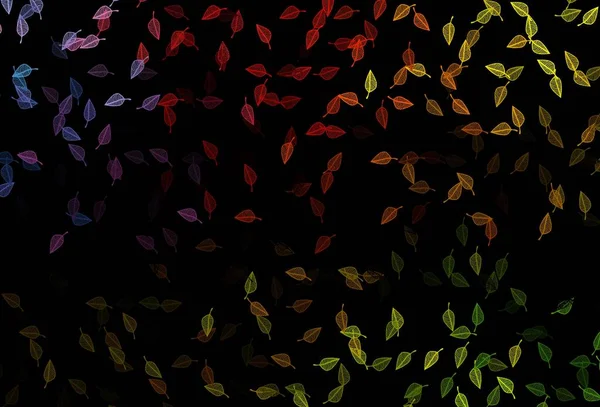Dunkelgrüner Roter Vektor Handgemalter Hintergrund Muster Mit Farbverlauf Bunte Blätter — Stockvektor