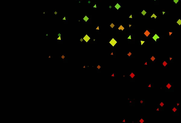 Σκούρο Πράσινο Κόκκινο Διανυσματικό Φόντο Τρίγωνα Κύκλους Κύβους Εικονογράφηση Πολύχρωμους — Διανυσματικό Αρχείο