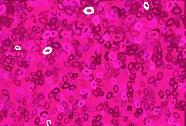 Dairesel açık pembe vektör şablonu. Renkli su damlaları olan modern soyut çizimler. Suyun deseni, yağmur damlaları.