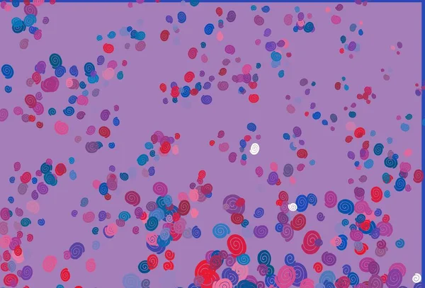 ライトブルー 赤いベクトルの背景に曲がったリボン グラデーションのある曖昧な丸みを帯びた抽象的なイラスト 背景のテクスチャ化された波パターン — ストックベクタ