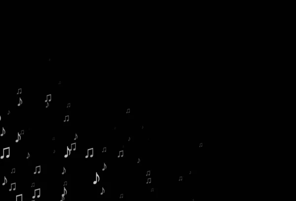 Темно Серебристый Серый Векторный Фон Музыкальными Симфониями Абстрактная Иллюстрация Красочными — стоковый вектор