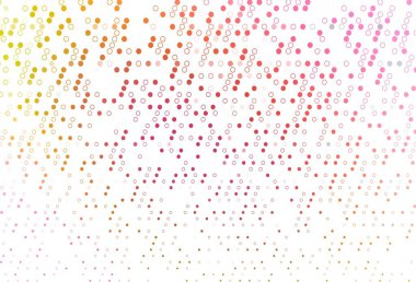 Açık Pembe, daireli sarı vektör şablonu. Bulanık dekoratif tasarım baloncuklu soyut tarzda. Reklamlar, broşürler için desen.