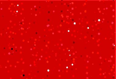 Üçgenli, daireli, küplü açık kırmızı vektör arkaplanı. Daireler, çizgiler, rengarenk eşkenar dörtgenler. Duvar kağıtları için şablon.