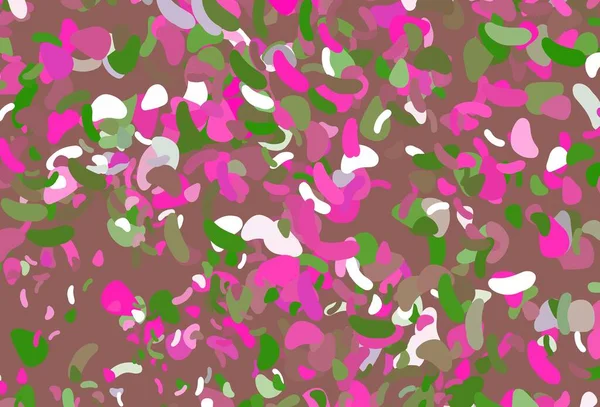 Világos Rózsaszín Zöld Vektor Minta Kaotikus Formákkal Modern Absztrakt Illusztráció — Stock Vector