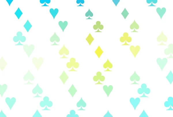 Ljusblå Gul Vektor Mall Med Poker Symboler Färgglada Lutning Med — Stock vektor