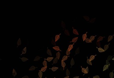 Koyu sarı, turuncu vektör el boyaması arka plan. Yapraklı doğal dekoratif tasarım. İşiniz için yepyeni bir tasarım..