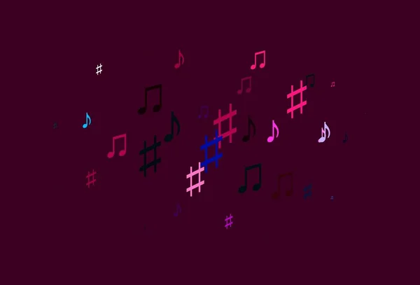 Bleu Clair Texture Vectorielle Rouge Avec Des Notes Musicales Design — Image vectorielle
