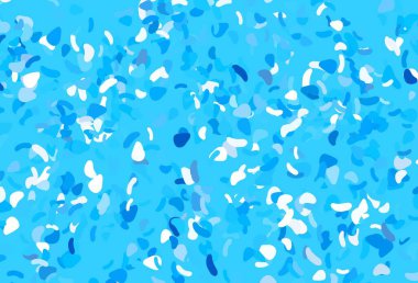 Soyut formlarla açık mavi vektör arkaplanı. Renkli rastgele şekillerle modern soyut illüstrasyon. İşiniz için en iyi akıllı tasarım.