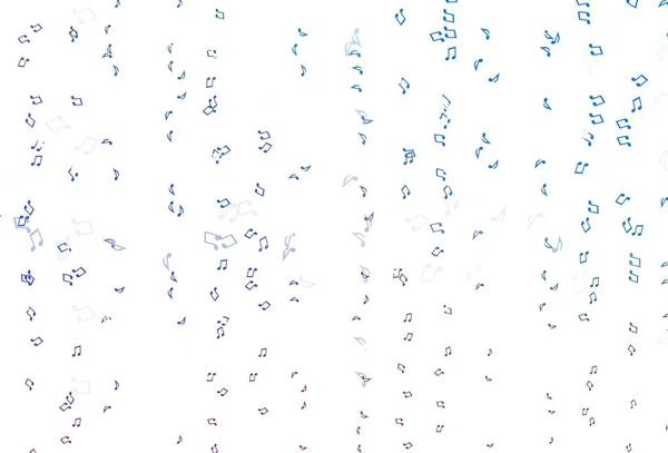 Синий Красный Векторный Узор Музыкальными Элементами Изолированные Красочные Музыкальные Клавиши — стоковый вектор