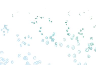 Açık mavi, köpüklü yeşil vektör arkaplan. Soyut arka planda bulanık kabarcıklar ve renkli gradyan. Reklamlar, broşürler için desen.