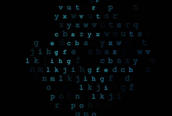 Abc文字で濃い青のベクトルテクスチャ 抽象的なテンプレート上のAbc記号で輝くイラスト 大学の広告のためのスマートデザイン — ストックベクタ