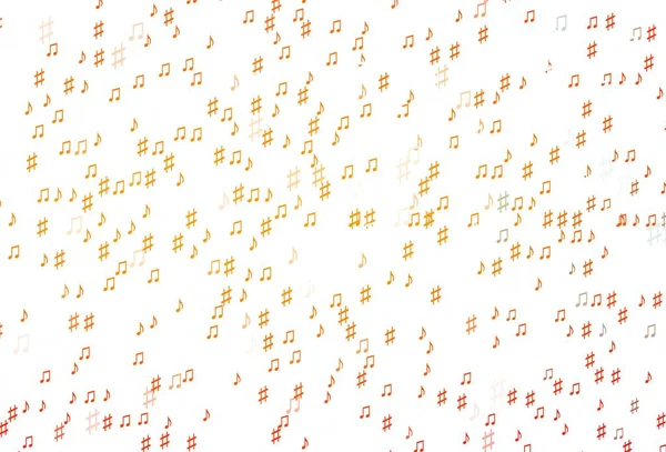 Textura Vectorial Laranja Clara Com Notas Musicais Ilustração Brilhante Notas — Vetor de Stock