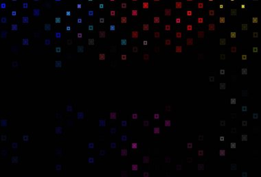 Koyu renkli, gökkuşağı vektör desenli, dairesel şekilli. Dikdörtgen şekilli, daireli soyut çizimler. İş ilanınız için akıllı tasarım.