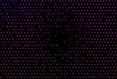 ABC karakterli koyu pembe vektör dokusu. Beyaz arkaplanda gradyanı olan renkli alfabe işaretleri. Kalıp okul ve dil bilgisi siteleri için kullanılabilir.