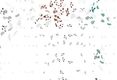Memphis şekilli açık kırmızı vektör şablonu. Soyut tarzda rengarenk gradyan şekilleri olan bir resim. Kartvizitiniz için modern tasarım.