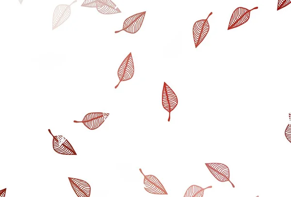 Светло Красная Векторная Текстура Элегантная Яркая Иллюстрация Листьями Естественном Стиле — стоковый вектор
