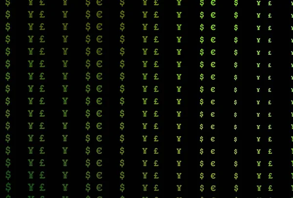 Layout Vettoriale Verde Scuro Con Simboli Bancari Simboli Colorati Tutte — Vettoriale Stock