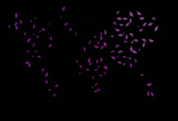Housse Gribouillage Vectorielle Violet Foncé Doodle Illustration Feuilles Dans Style — Image vectorielle