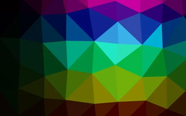 Dark Multicolor Rainbow Vector Wazig Driehoekpatroon — Stockvector