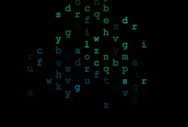 Σκούρο Μπλε Πράσινο Διανυσματική Διάταξη Λατινικό Αλφάβητο Φωτεινή Απεικόνιση Abc — Διανυσματικό Αρχείο