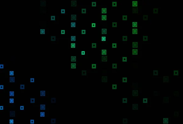 Σκούρο Μπλε Πράσινο Διανυσματικό Πρότυπο Κύκλους Ορθογώνια Αφηρημένη Κλίση Εικονογράφηση — Διανυσματικό Αρχείο