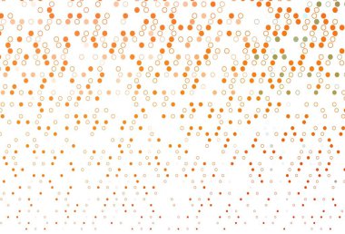 Açık Turuncu vektör arkaplan ve noktalar. Doğa tarzında bulanık halkaları olan güzel renkli çizimler. Reklamlar, broşürler için desen.