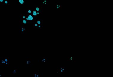 Koyu mavi, soyut çizgileri olan yeşil vektör arkaplan. Eğilimli zarif, parlak bir çizim. Markan için yeni kompozisyon.