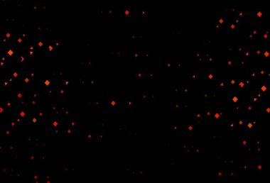 Daireli koyu turuncu vektör kaplaması. Çemberler, üçgenler ve küplerle soyut gradyan çizimi. İş ilanları, broşürler, broşürler için desen