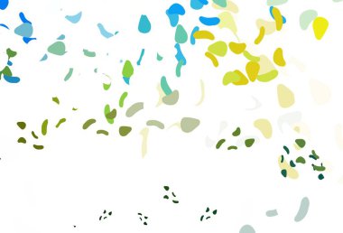 Açık mavi, kaotik şekilli sarı vektör deseni. Soyut tarzda rengarenk gradyan şekilleri olan bir resim. Duvar kağıtları için zarif tasarım.